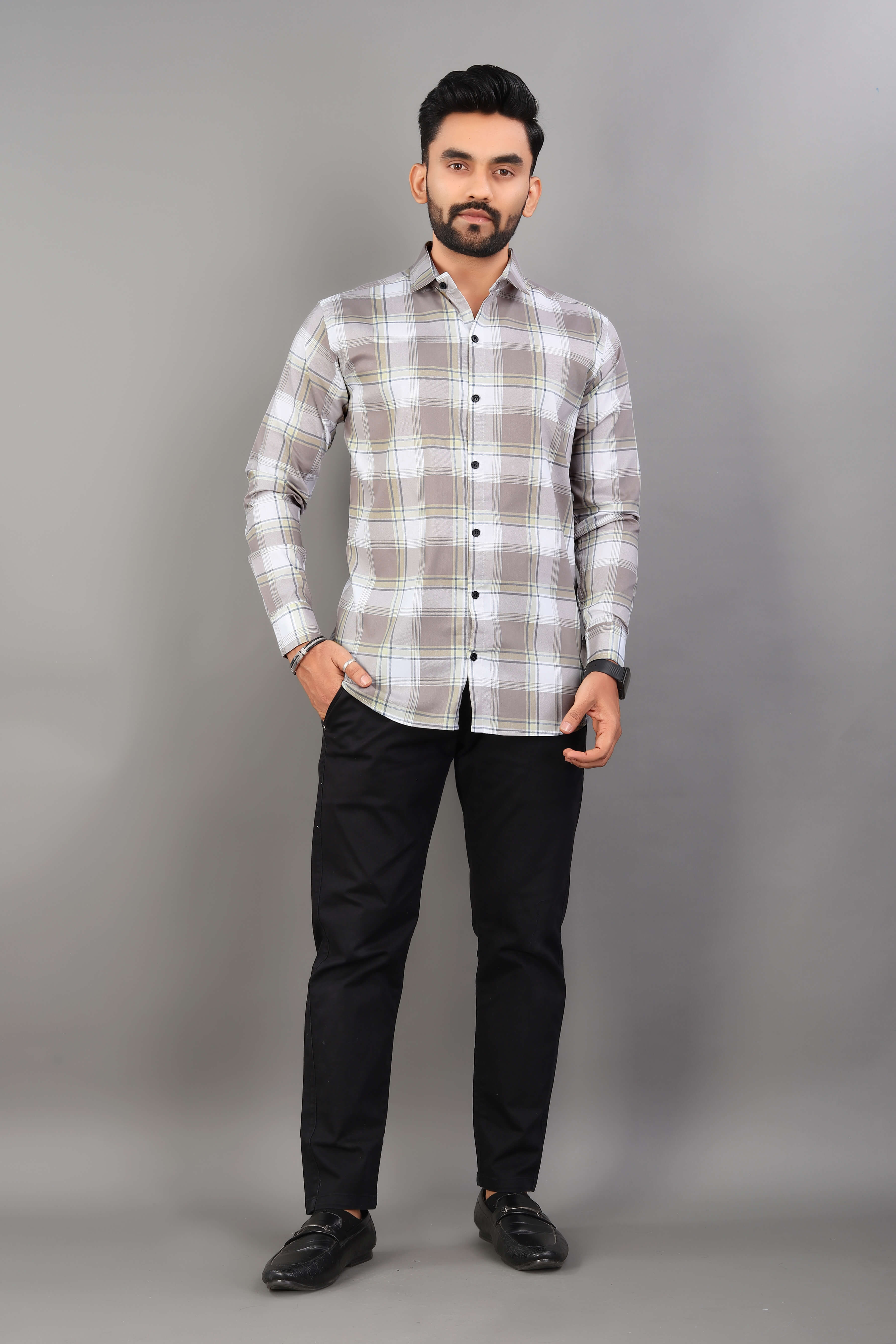 Men’s Slim Fit Checked Casual Shirt | Full Sleeve Cotton Shirt for Everyday Wear