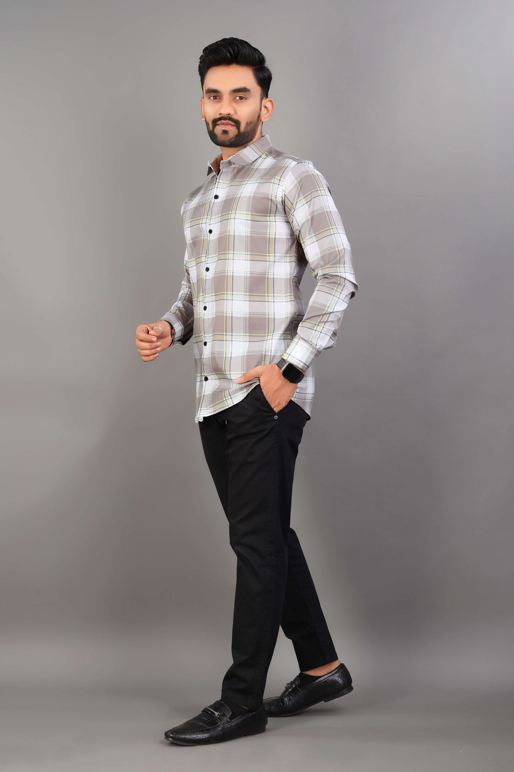 Men’s Slim Fit Checked Casual Shirt | Full Sleeve Cotton Shirt for Everyday Wear