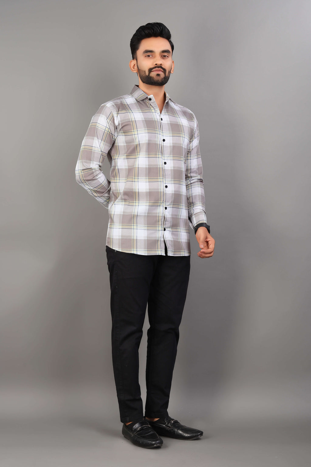 Men’s Slim Fit Checked Casual Shirt | Full Sleeve Cotton Shirt for Everyday Wear