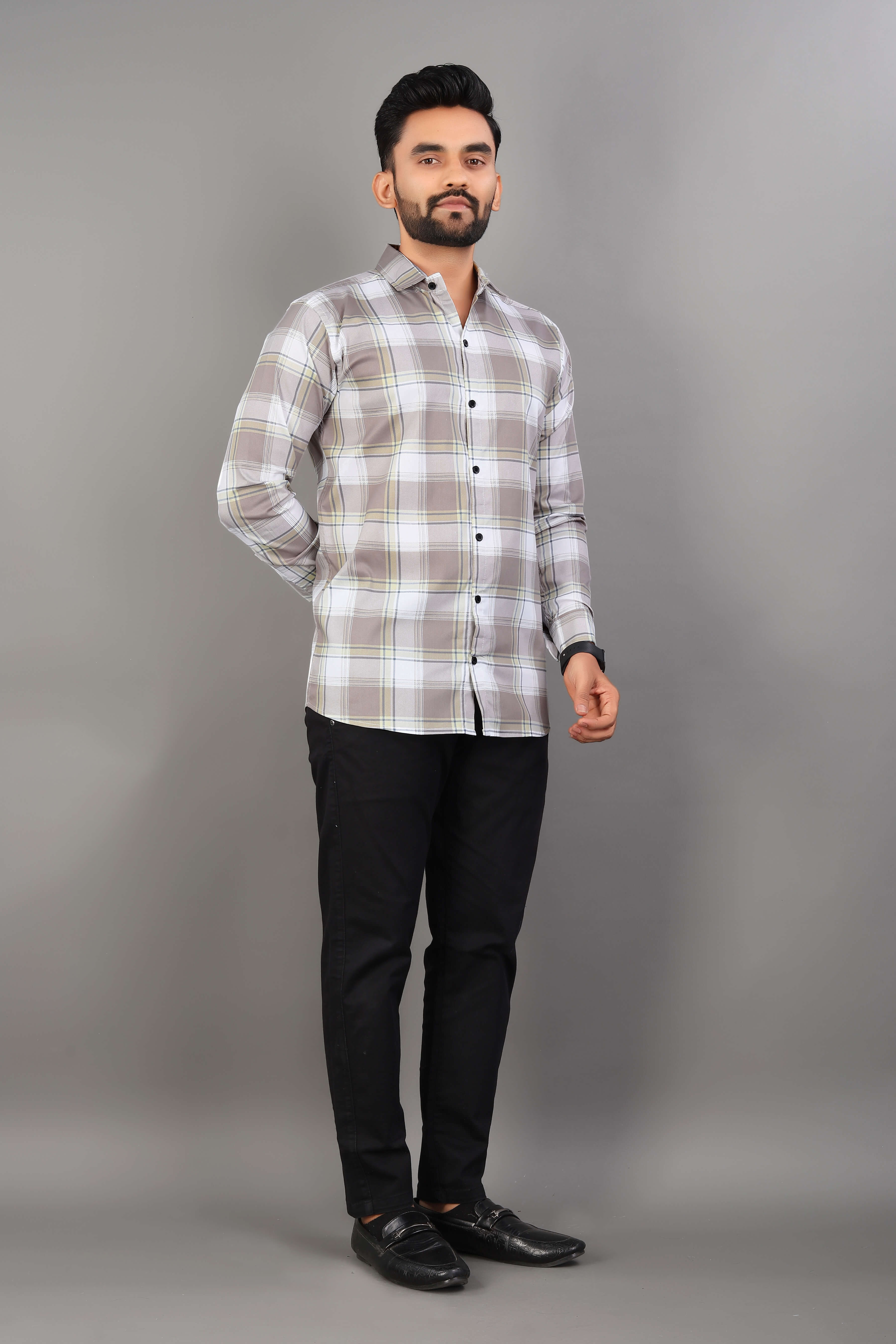 Men’s Slim Fit Checked Casual Shirt | Full Sleeve Cotton Shirt for Everyday Wear