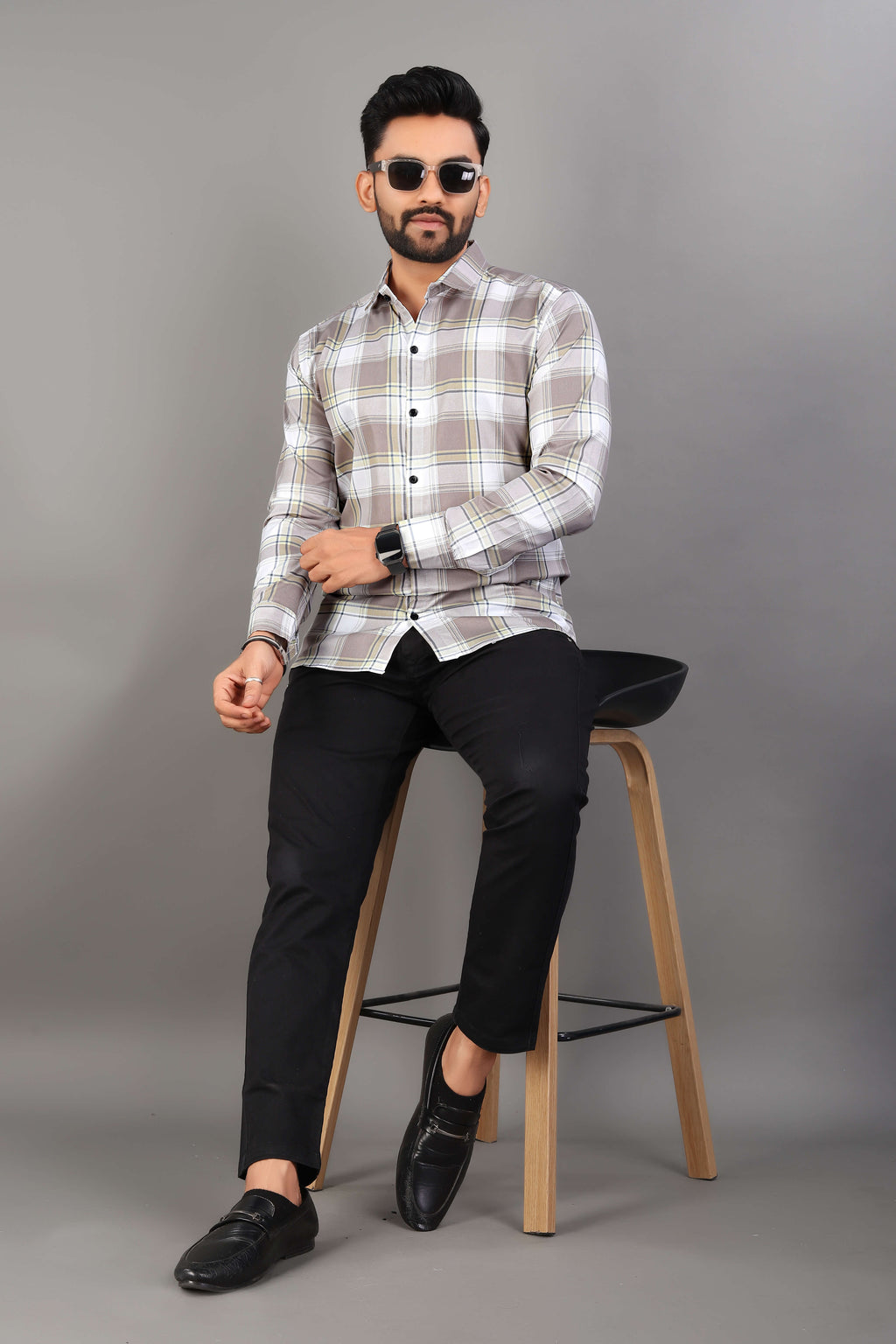 Men’s Slim Fit Checked Casual Shirt | Full Sleeve Cotton Shirt for Everyday Wear