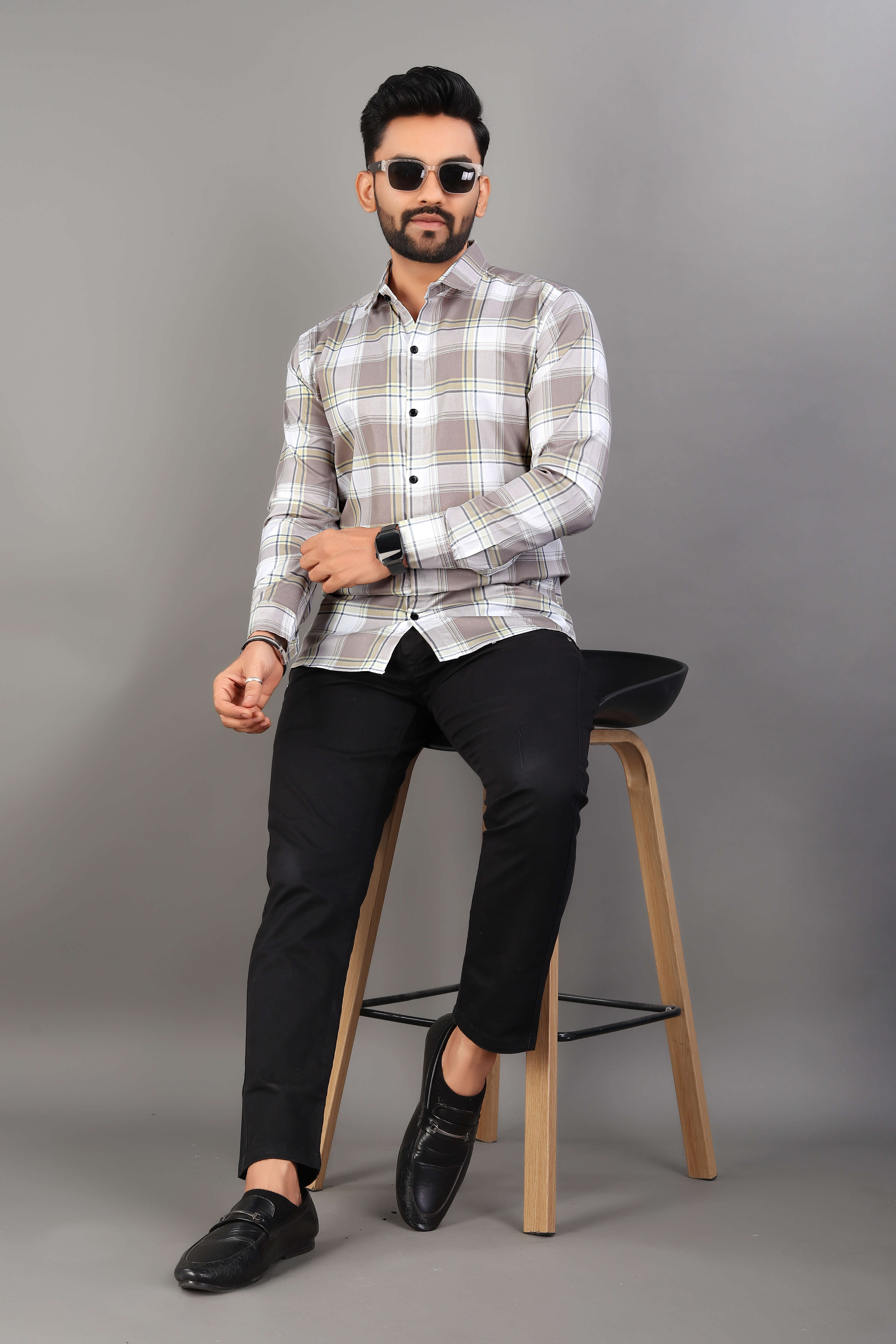 Men’s Slim Fit Checked Casual Shirt | Full Sleeve Cotton Shirt for Everyday Wear