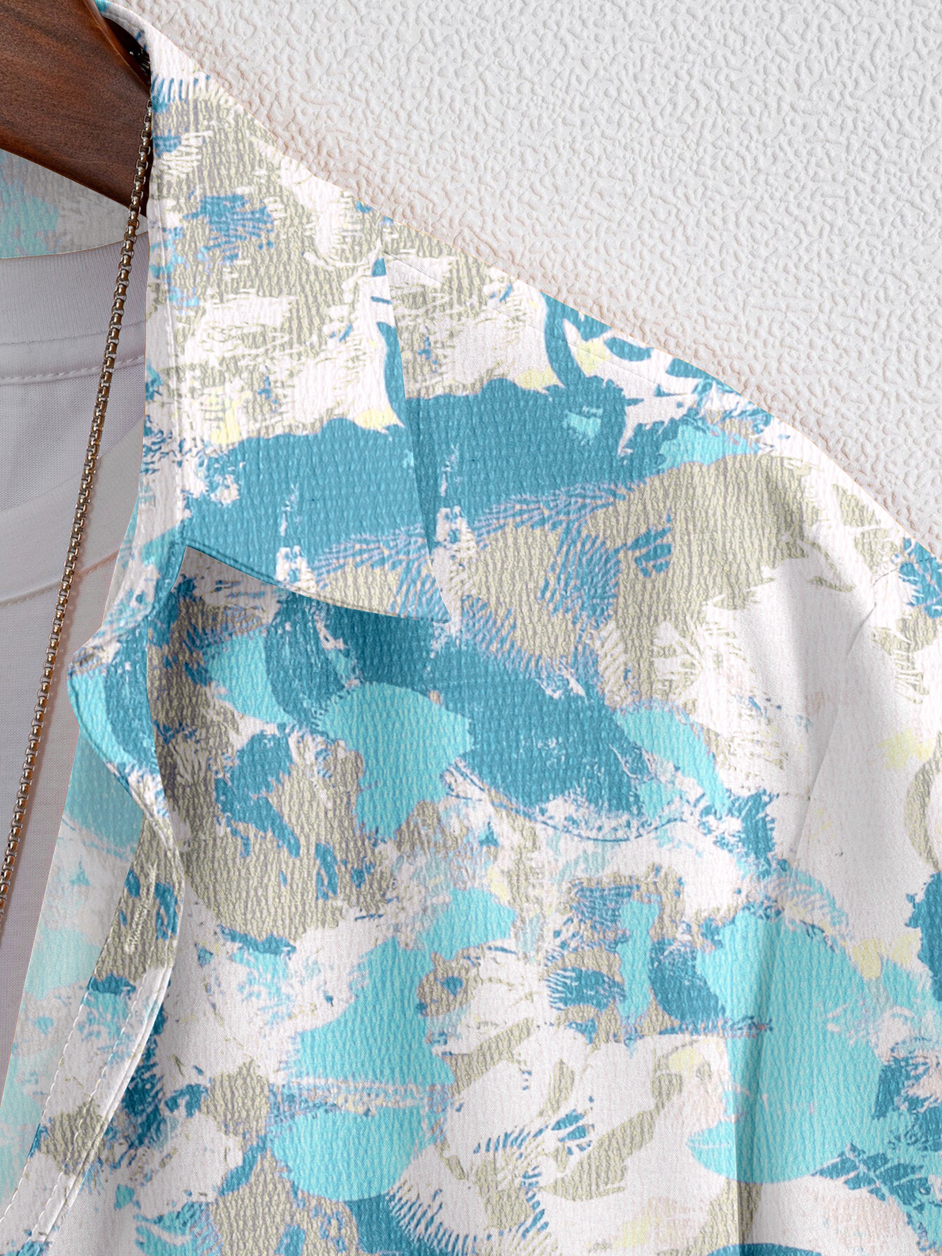 SRT Sky Blue Pop Print Half Sleeve Shirt for Men – Stylish Casual Printed Shirt