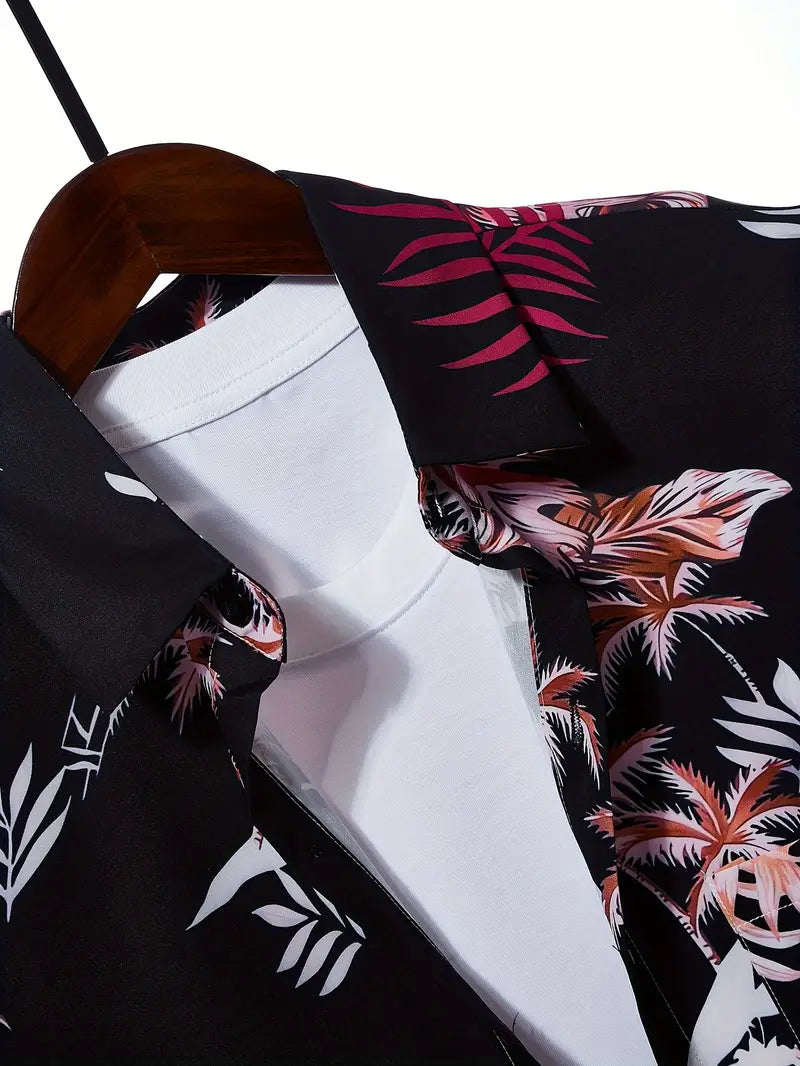 Men’s Cocos Black Lycra Night Suit – Shirt & Shorts Set