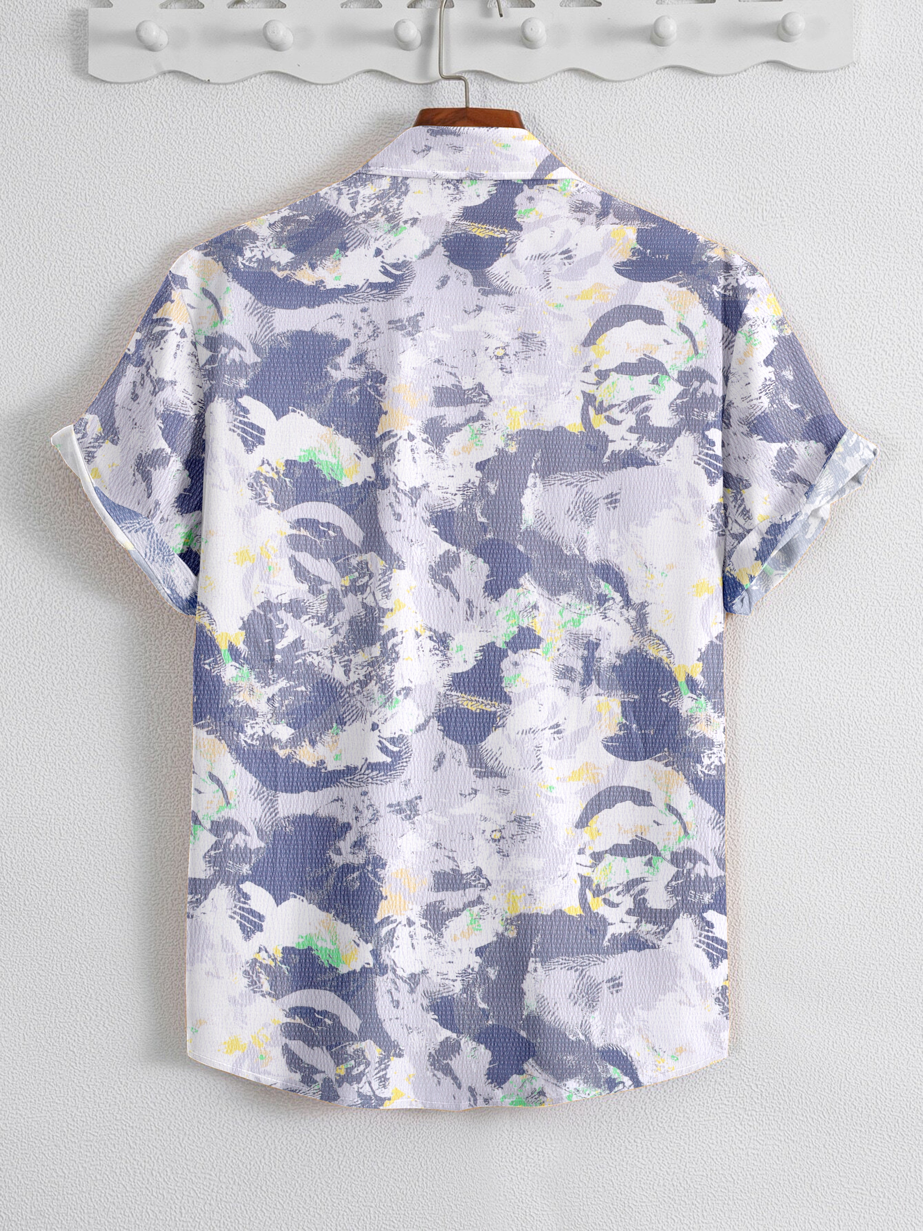 SRT Pop Blue Shufboard Shapes Pop Print Shirt  - Half Sleeve Shirt For Man