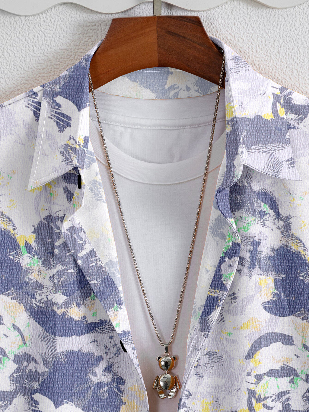 SRT Pop Blue Shufboard Shapes Pop Print Shirt  - Half Sleeve Shirt For Man