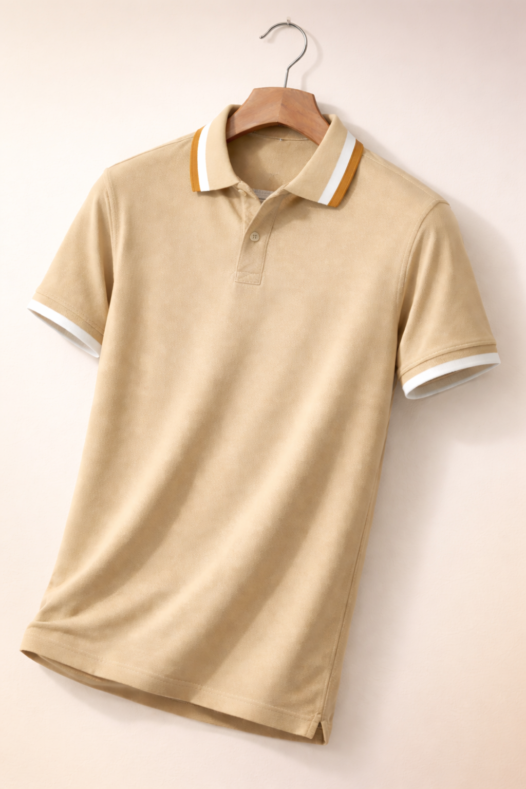 Men’s Classic Beige Short Sleeve T-Shirt | Premium Fabric, Modern Fit