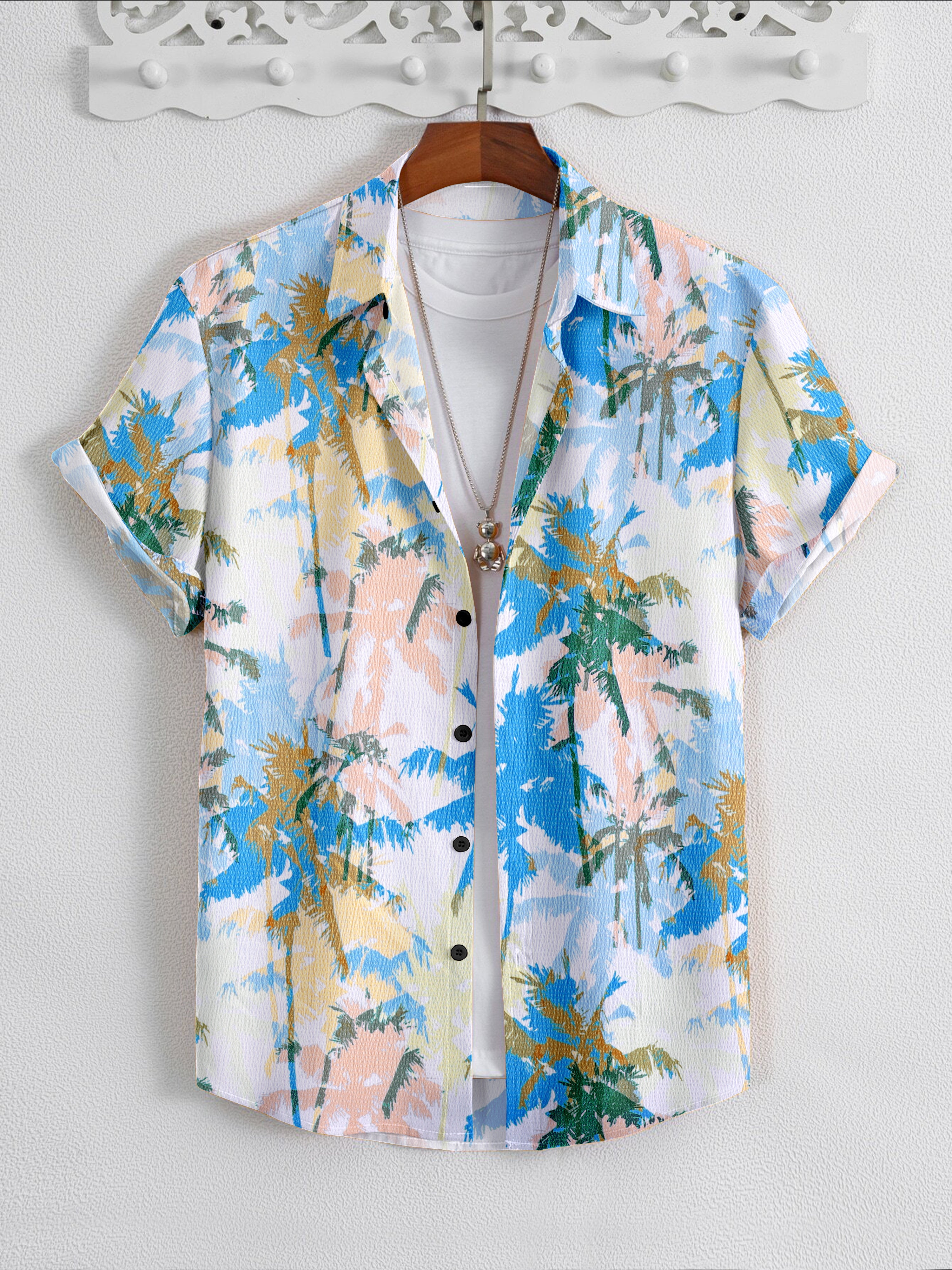 SRT Exclusive Men's Tropical Pop Print Half-Sleeve Shirt