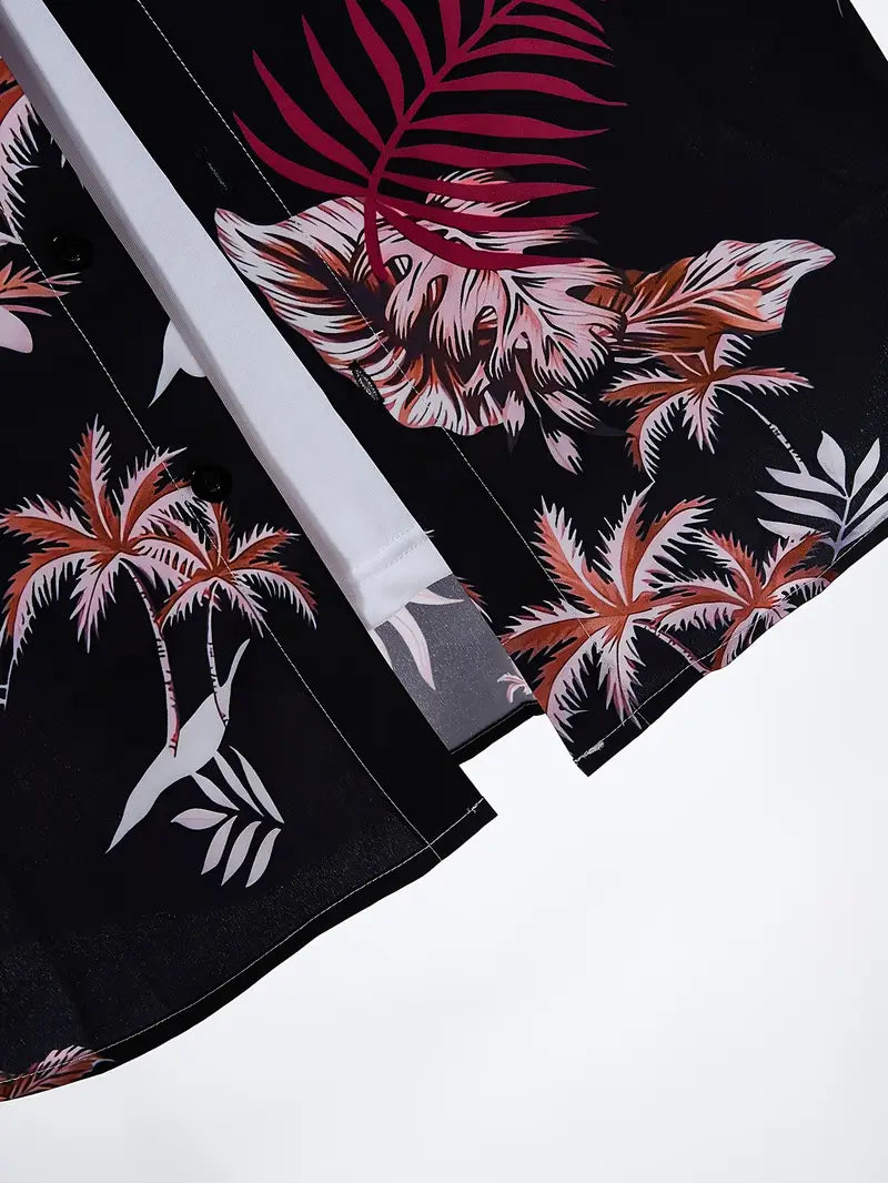 Men’s Cocos Black Lycra Night Suit – Shirt & Shorts Set