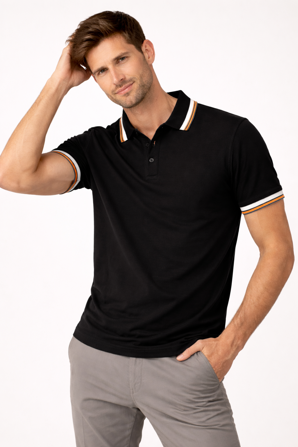 Men’s Casual Short Sleeve Black T-Shirt | Stylish Design, Slim Fit
