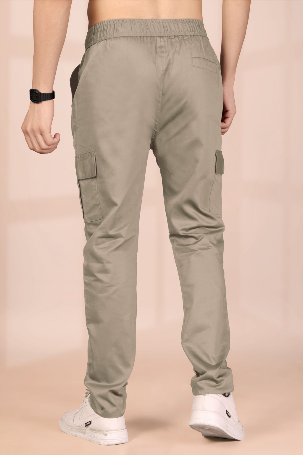 Men’s Premium Khaki Cargo Pants – Comfort Fit | Slim Fit