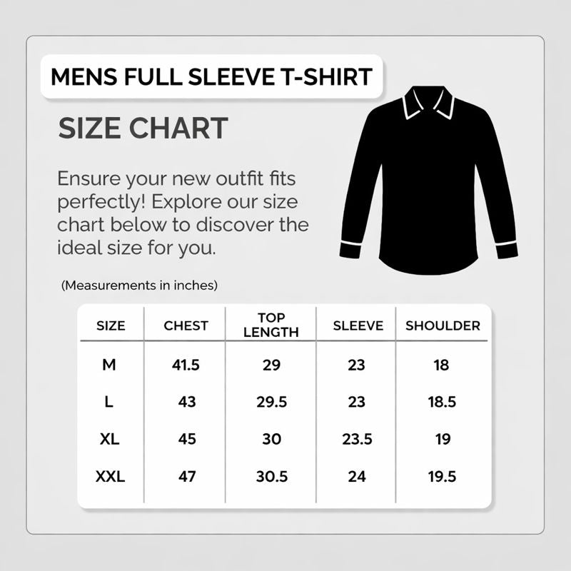 Size chart for Men’s Slim Fit Checked Casual Shirt | Full Sleeve Cotton Shirt for Everyday Wear