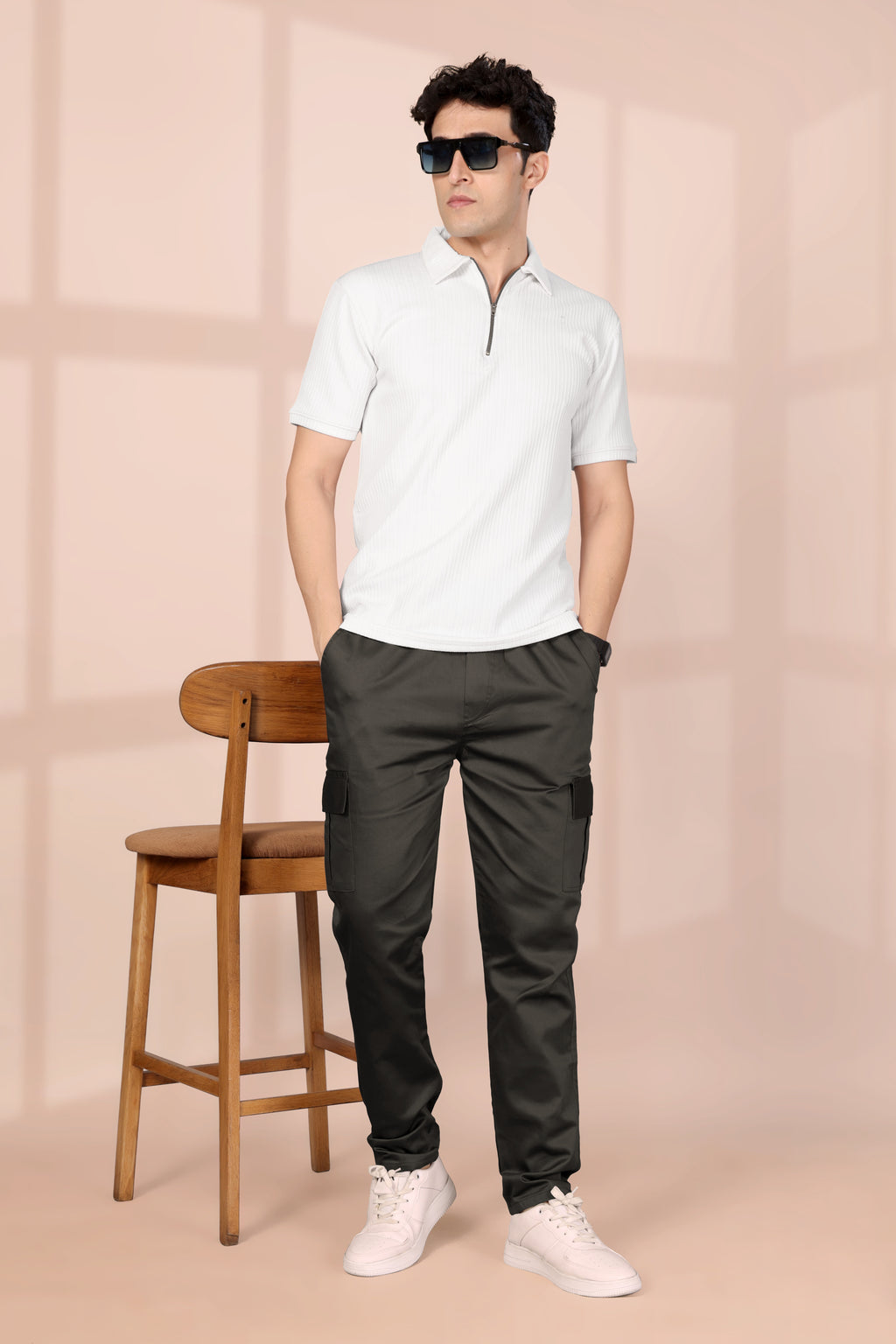 Men's Dark Green Slim Fit Cargo Pants - Stylish & Durable