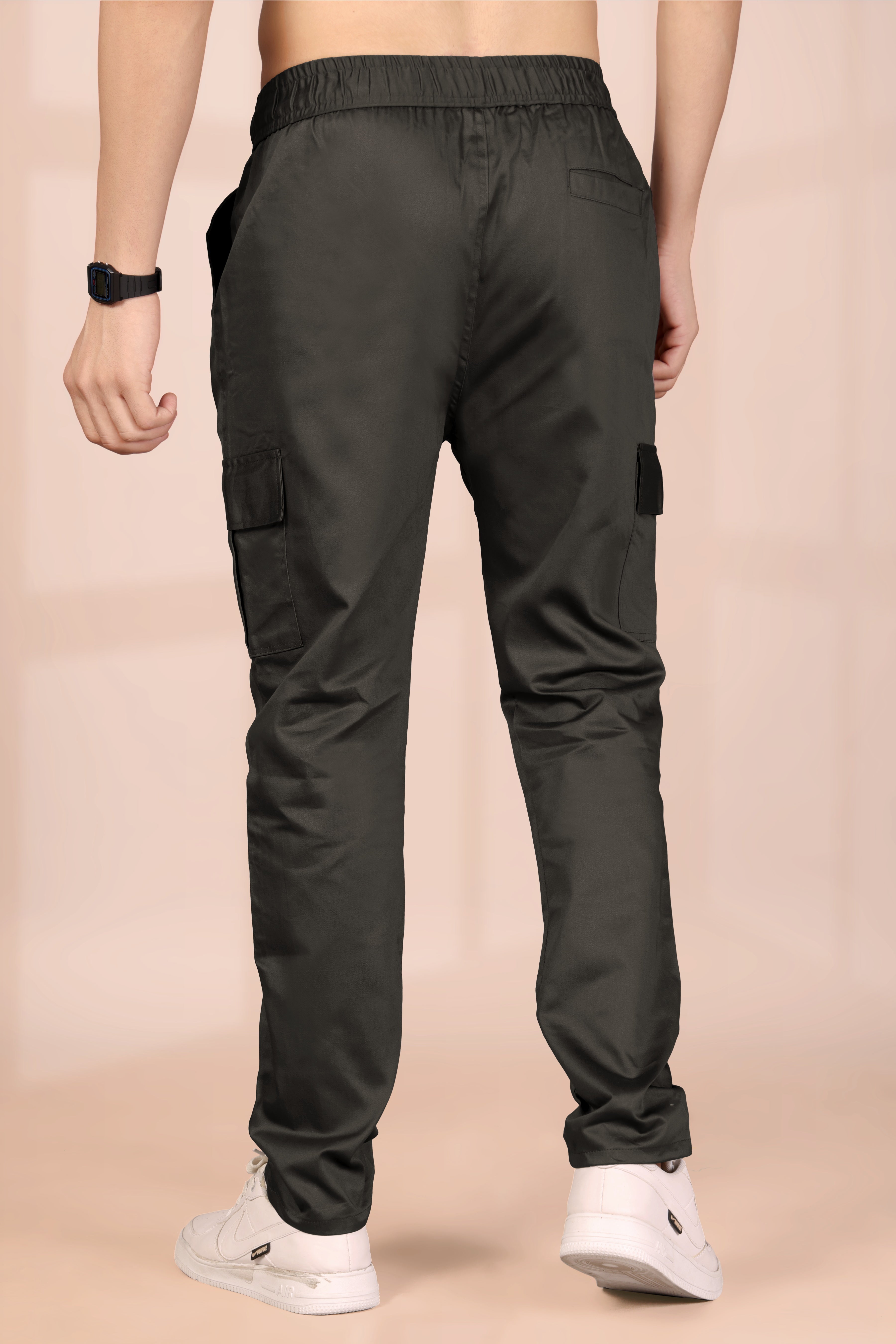 Men's Dark Green Slim Fit Cargo Pants - Stylish & Durable