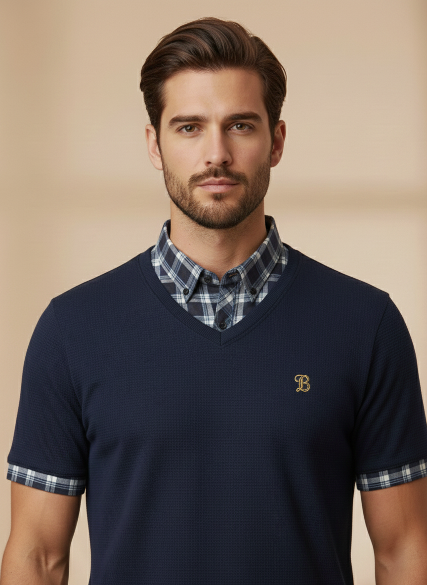 Men's Premium Blue Half Sleeve T-Shirt – Stylish Fit | Soft Cotton & Smart Casual Wear