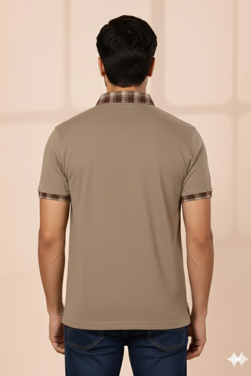 Men's Brown Half Sleeve T-Shirt – Premium Cotton | Stylish & Comfortable Fit