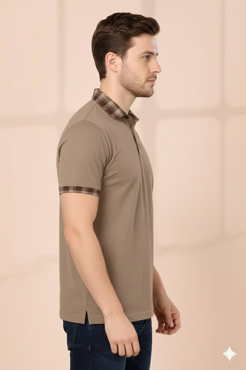 Men's Brown Half Sleeve T-Shirt – Premium Cotton | Stylish & Comfortable Fit
