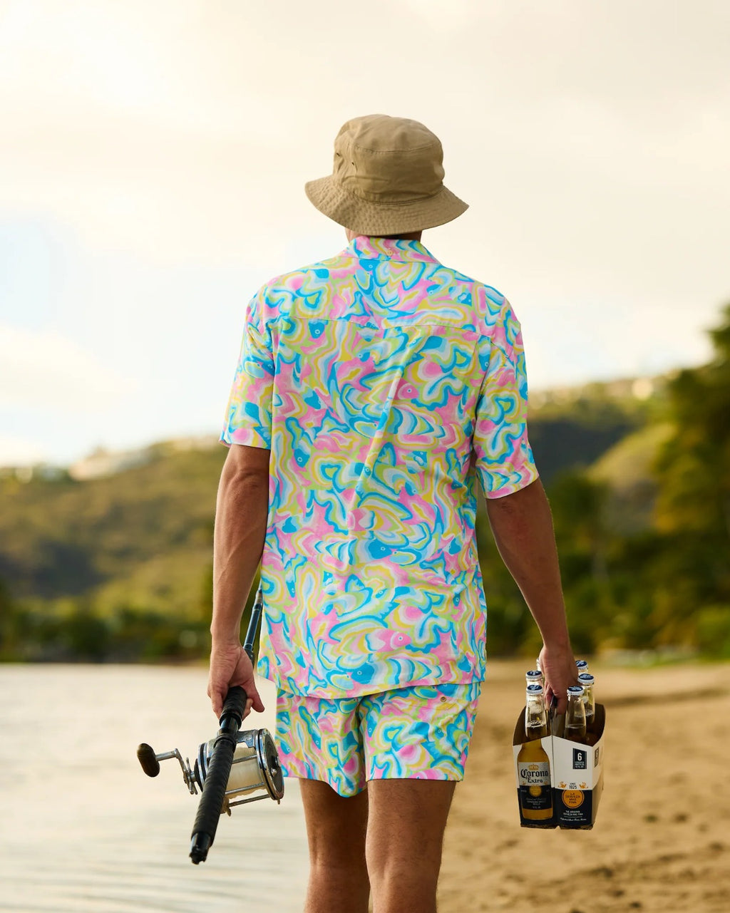 Men’s Pink Fish Lycra Night Co-Ord Suit