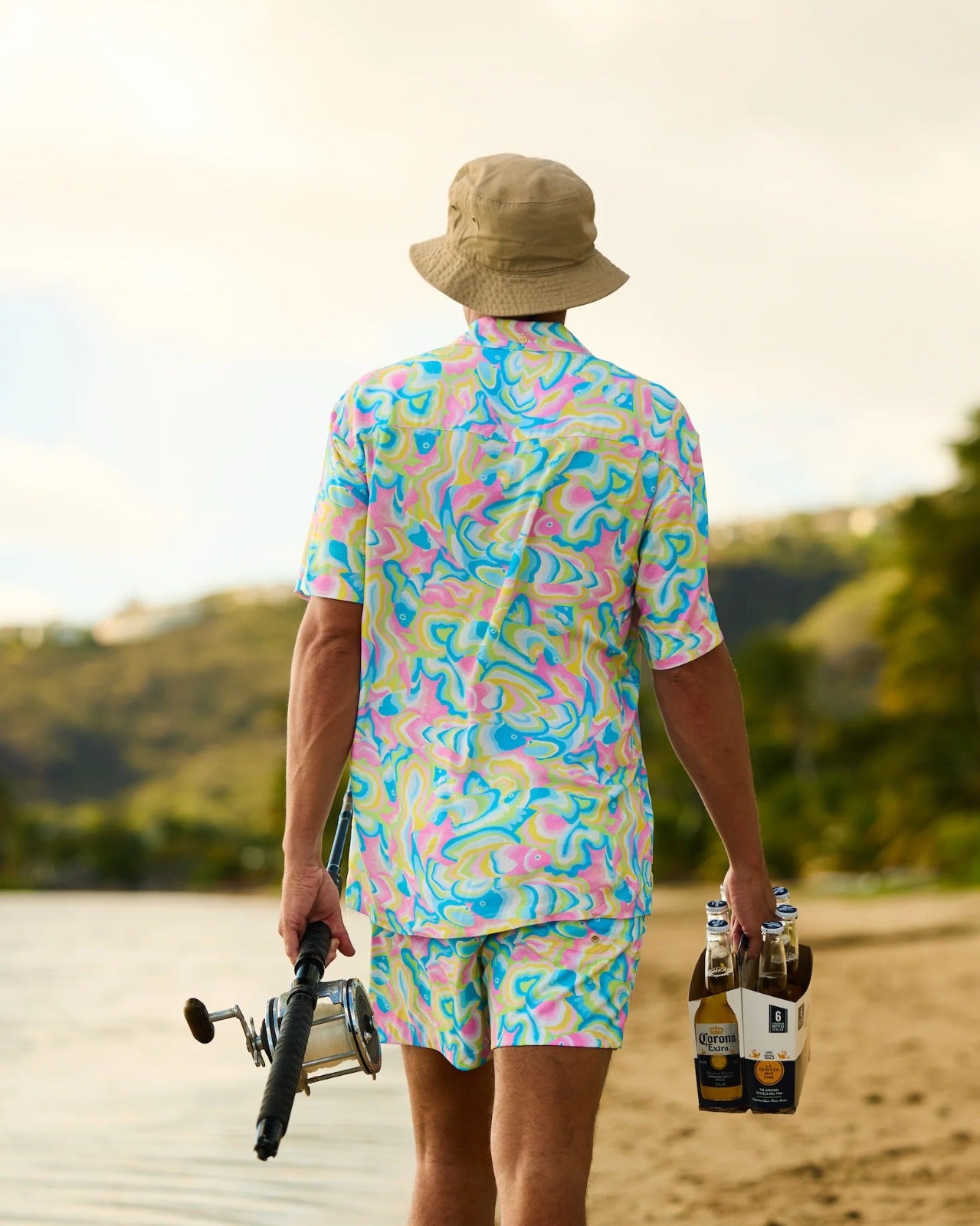 Men’s Pink Fish Lycra Night Co-Ord Suit