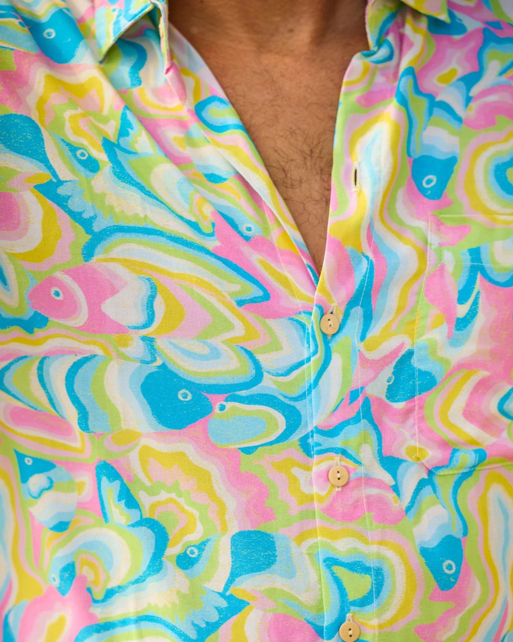 Men’s Pink Fish Lycra Night Co-Ord Suit