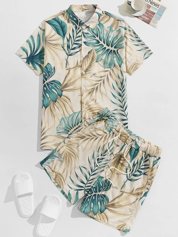 Men’s Nagarvel Lycra Night Suit – Shirt & Shorts Set