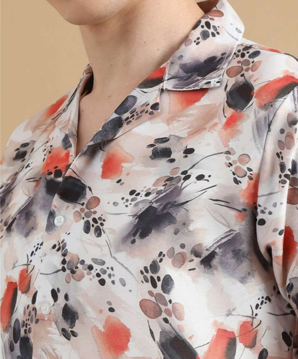 Men’s Keshri Lycra Night Suit – Shirt & Shorts Set