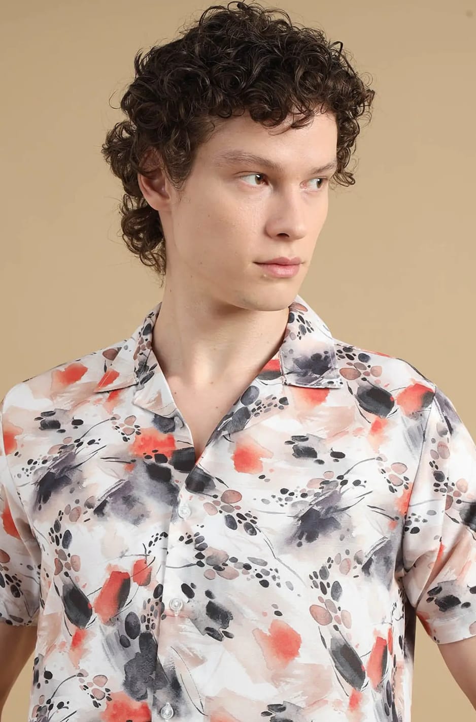 Men’s Keshri Lycra Night Suit – Shirt & Shorts Set