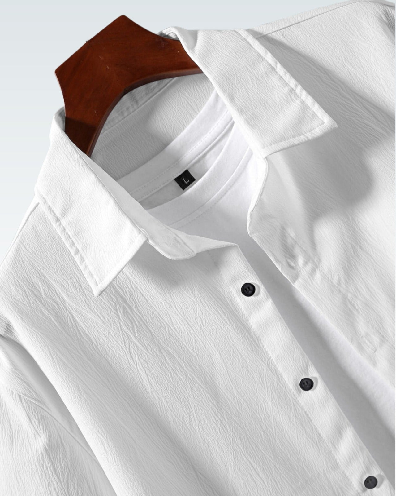 Men’s White Casual Half Sleeve Shirt – Soft Fabric, Relaxed Fit