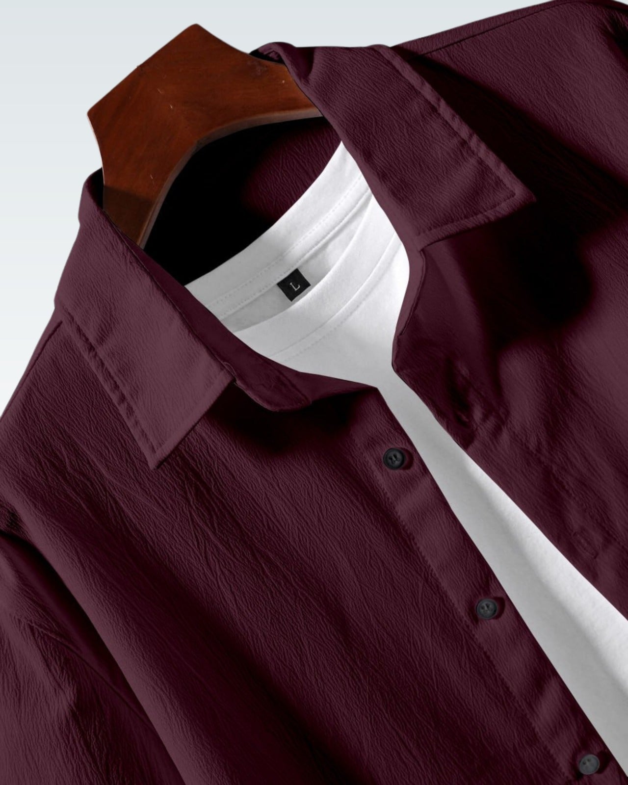 Men’s Maroon Casual Half Sleeve Shirt – Soft Fabric, Relaxed Fit