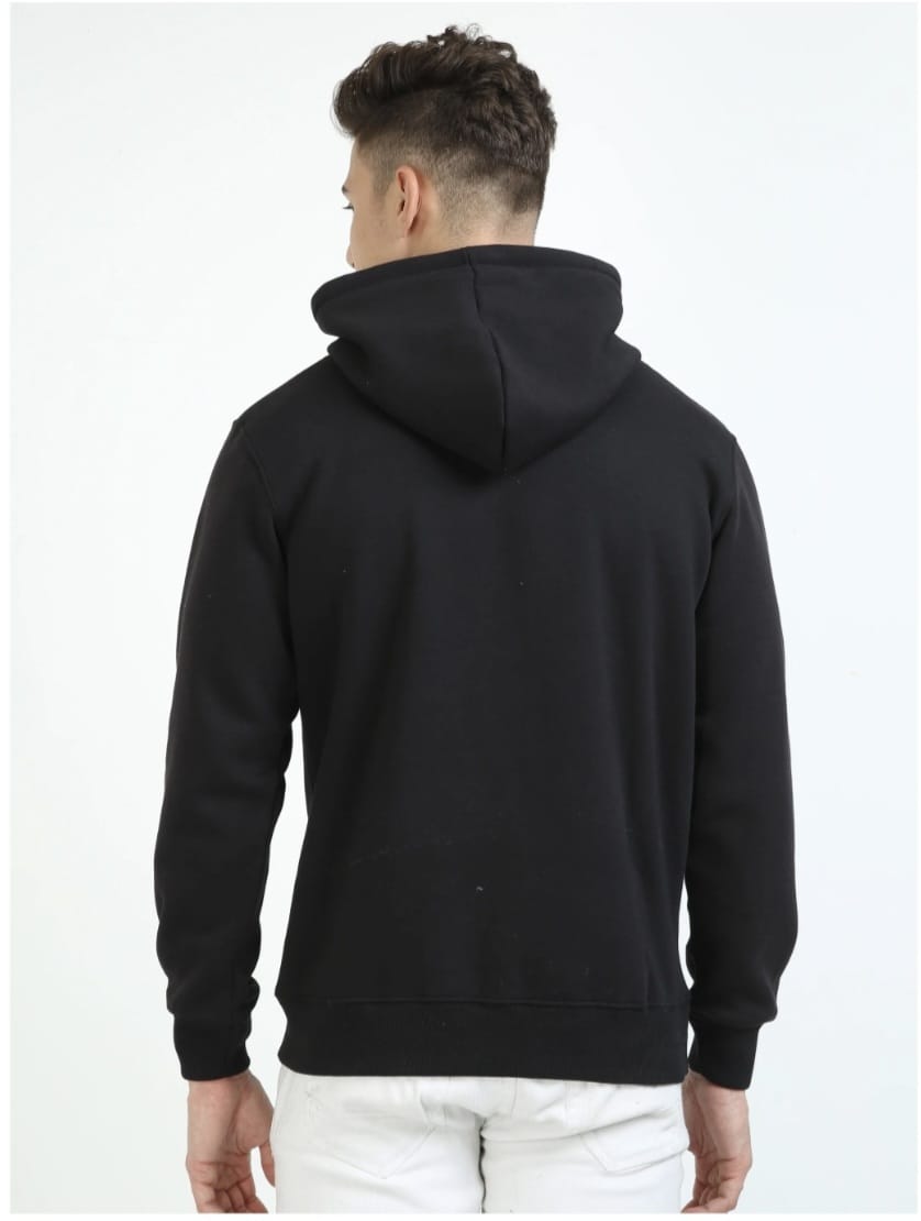 Men's Premium Black Hoodie – 100% Cotton | Regular Fit