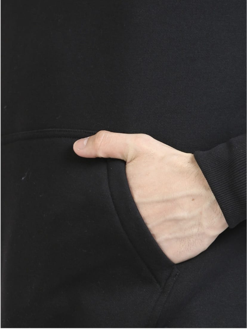 Men's Premium Black Hoodie – 100% Cotton | Regular Fit