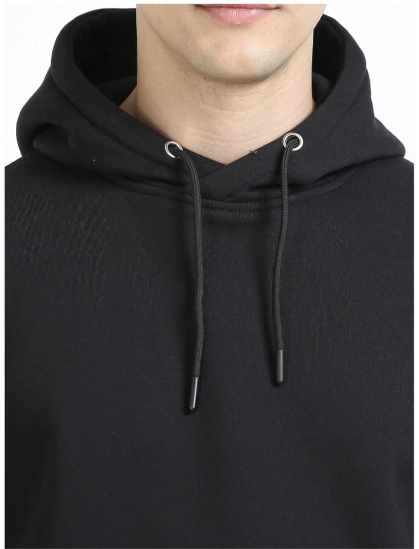 Men's Premium Black Hoodie – 100% Cotton | Regular Fit
