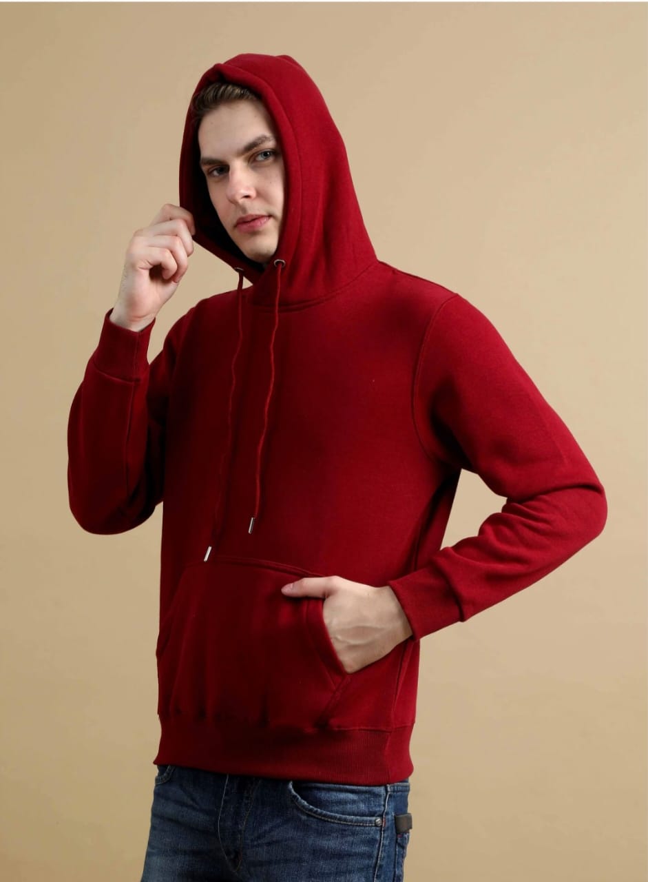 Men's Premium Red Hoodie | Soft Cotton Hoodie | Casual Stylish Winter Wear