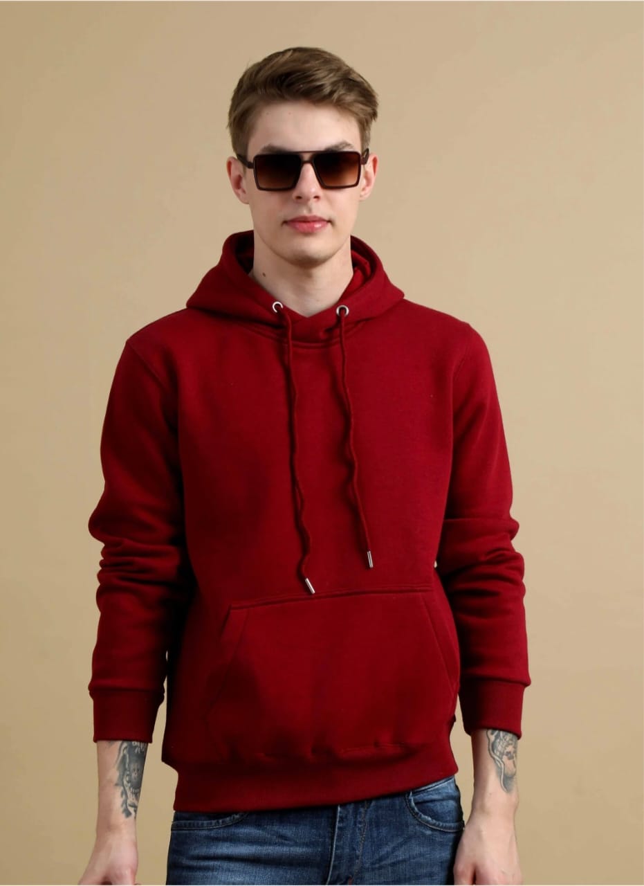 Men's Premium Red Hoodie | Soft Cotton Hoodie | Casual Stylish Winter Wear