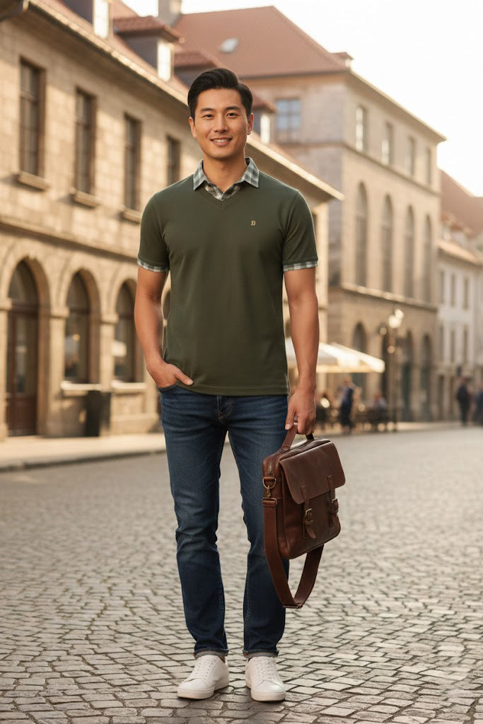 Men's Premium Green Half Sleeve T-Shirt – Stylish Fit | Soft Cotton T-Shirt