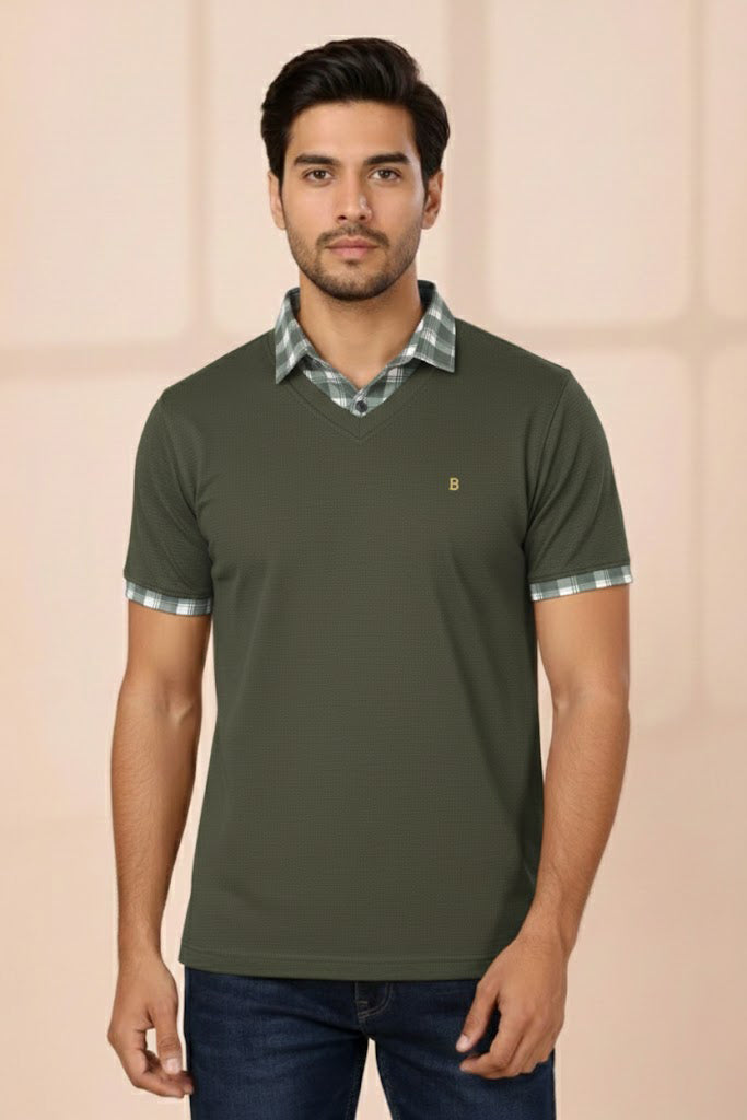 Men's Premium Green Half Sleeve T-Shirt – Stylish Fit | Soft Cotton T-Shirt