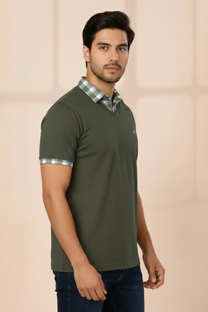Men's Premium Green Half Sleeve T-Shirt – Stylish Fit | Soft Cotton T-Shirt