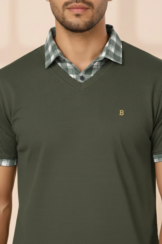 Men's Premium Green Half Sleeve T-Shirt – Stylish Fit | Soft Cotton T-Shirt