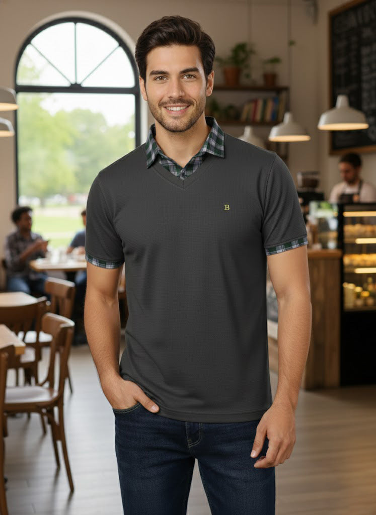 Men's Premium Grey Half Sleeve T-Shirt – Stylish Fit | Soft Cotton Casual Tee for Daily Wear