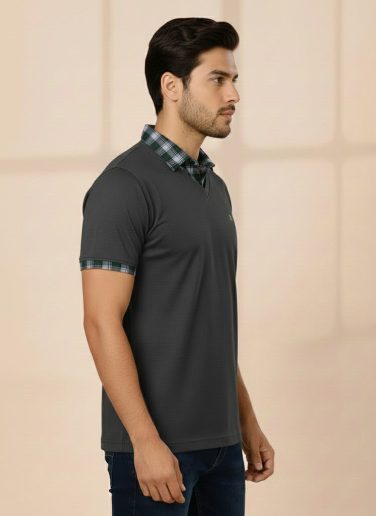 Men's Premium Grey Half Sleeve T-Shirt – Stylish Fit | Soft Cotton Casual Tee for Daily Wear