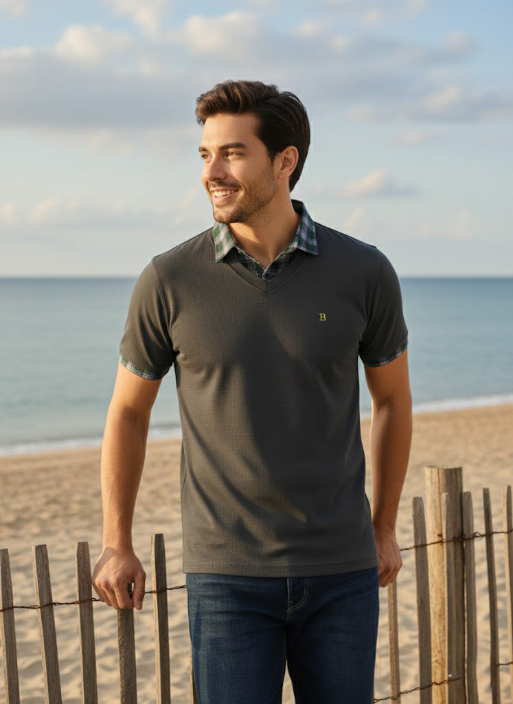 Men's Premium Grey Half Sleeve T-Shirt – Stylish Fit | Soft Cotton Casual Tee for Daily Wear