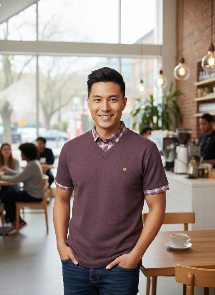 Men's Premium Purple Half Sleeve T-Shirt – Stylish Fit | Soft & Cotton T-shirt