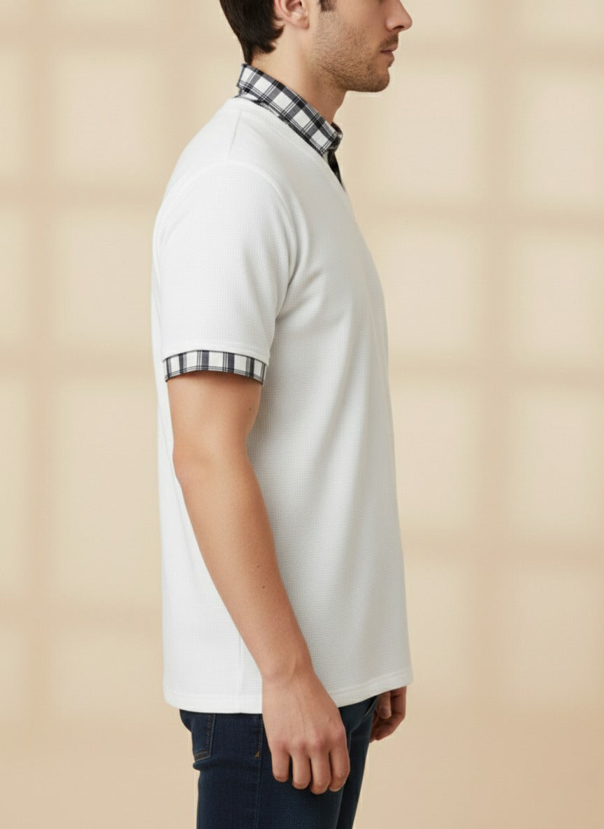 Men's White Half Sleeve T-Shirt - Premium Cotton & Stylish Slim Fit
