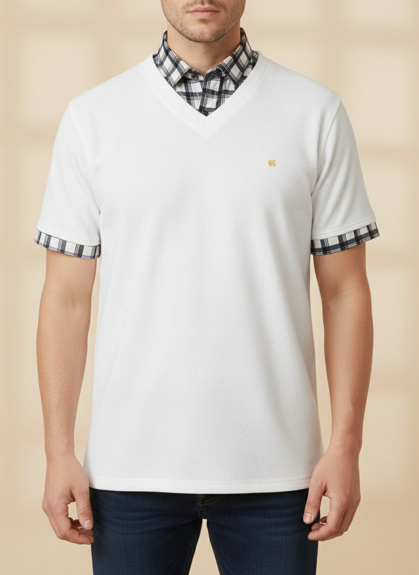 Men's White Half Sleeve T-Shirt - Premium Cotton & Stylish Slim Fit