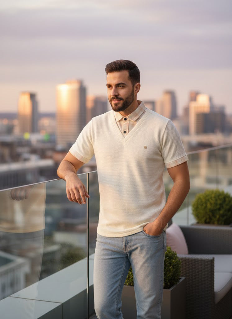 Men's Light Yellow Half Sleeve T-Shirt – Stylish Fit | Premium Soft Cotton Casual Wear