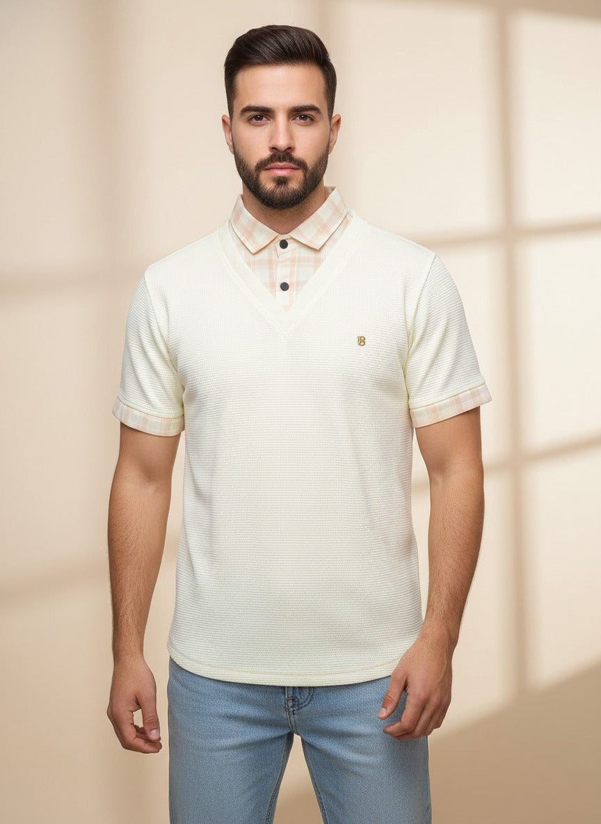Men's Light Yellow Half Sleeve T-Shirt – Stylish Fit | Premium Soft Cotton Casual Wear