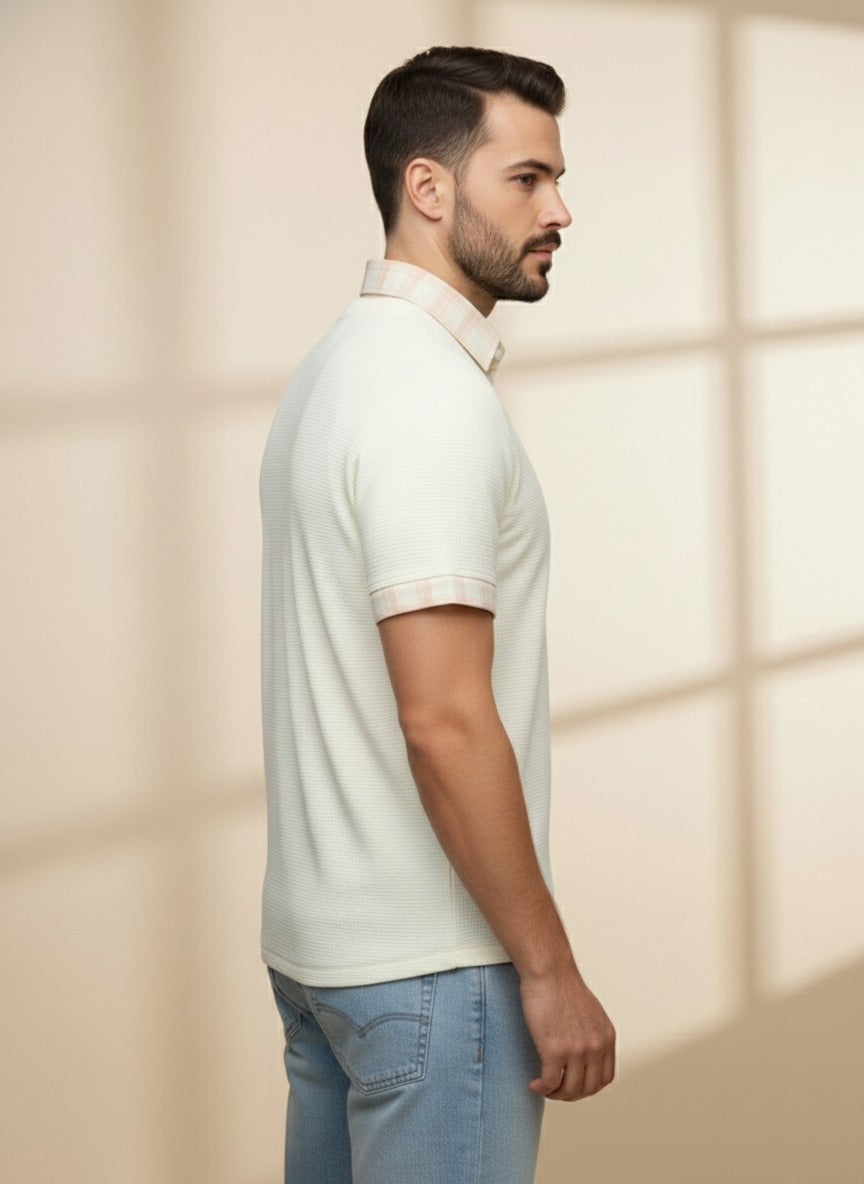 Men's Light Yellow Half Sleeve T-Shirt – Stylish Fit | Premium Soft Cotton Casual Wear