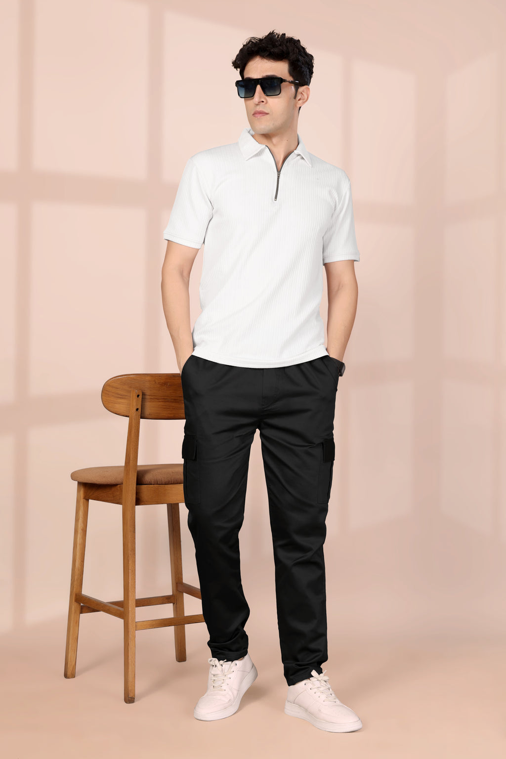 Men’s Premium Black Cargo Pants | Stylish Slim Fit Casual & Streetwear Trousers