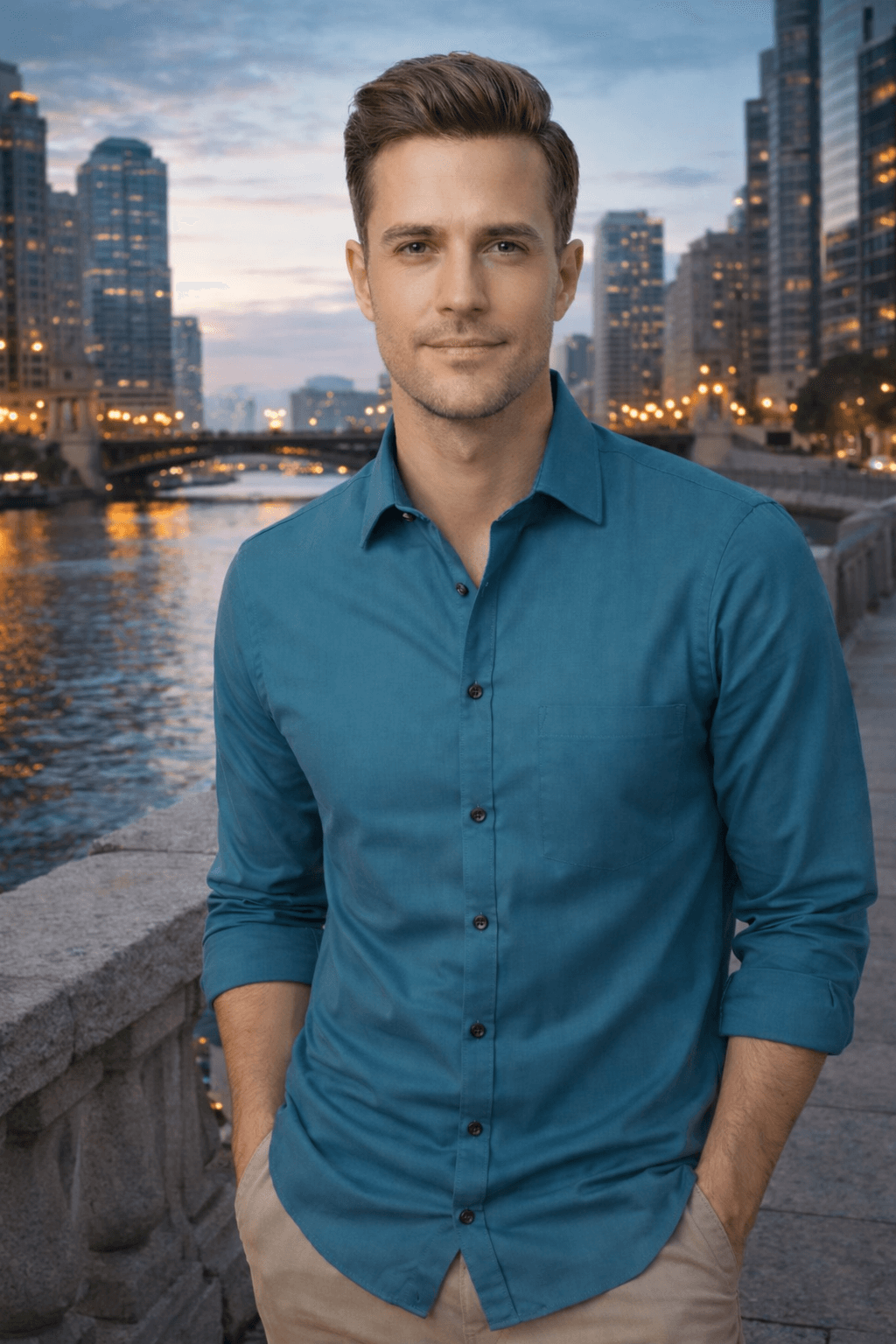 Men’s Premium Solid Teal Shirt | Slim Fit Casual & Office Wear Cotton Shirt