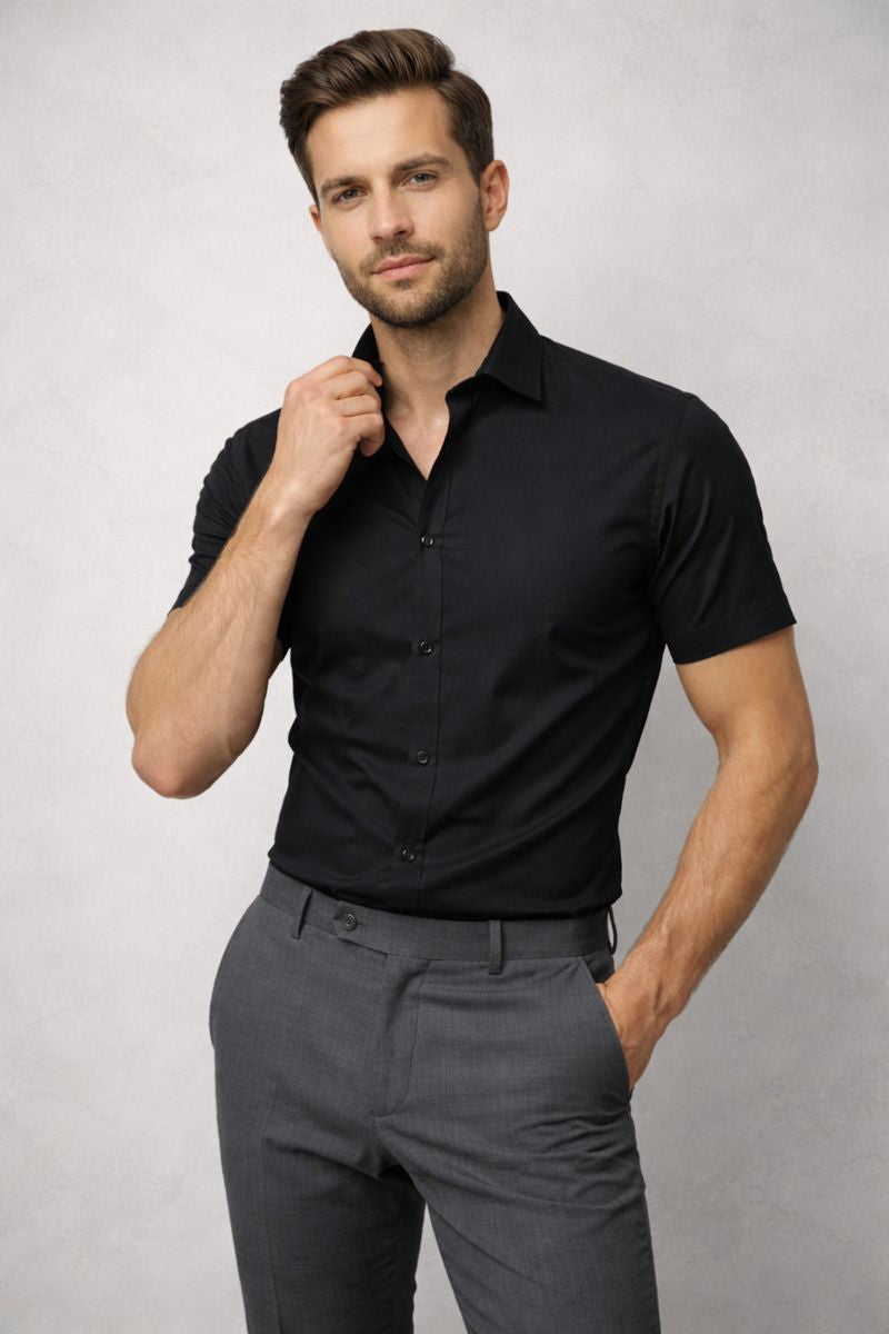 Men’s Premium Black Full Sleeve Shirt – Stylish Fit with Smart Casual Collar